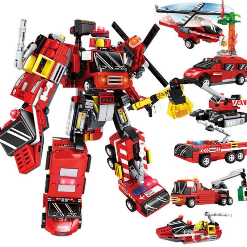 Jual Mainan Sembo Block Mecha Of Steel 6 in 1 Transformers Fire Koleksi ...