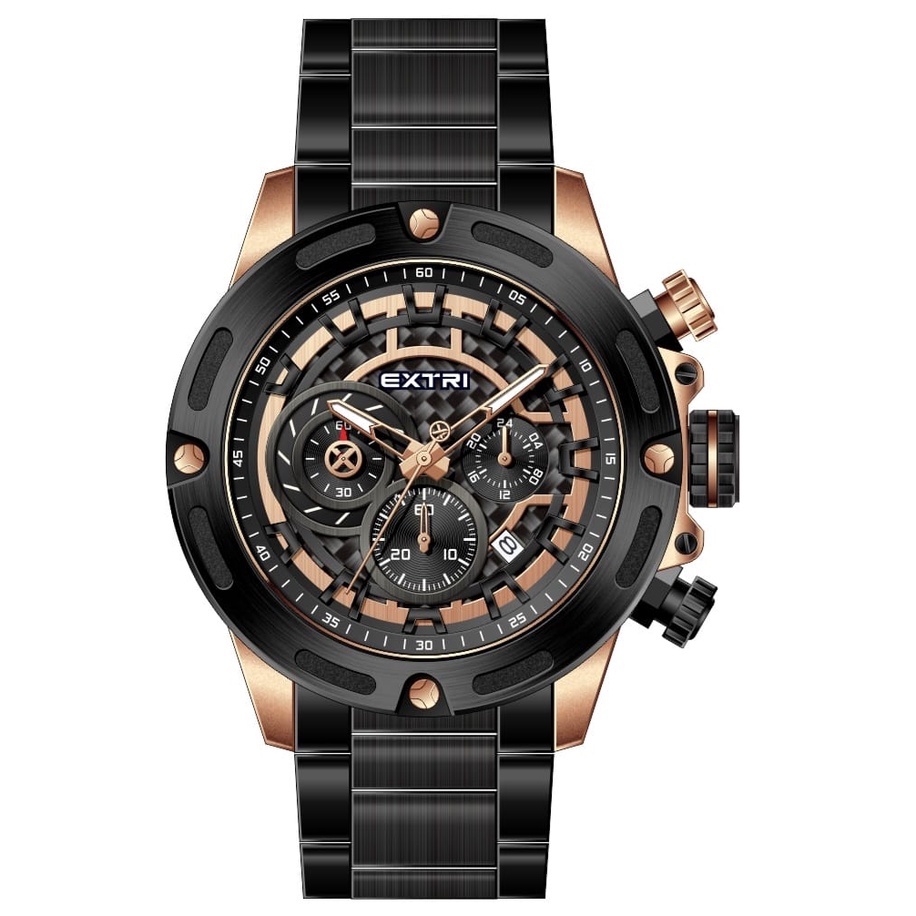 Jual Jam Tangan Pria EXTRI Watch Original X6052 Chronograph Aktif ...