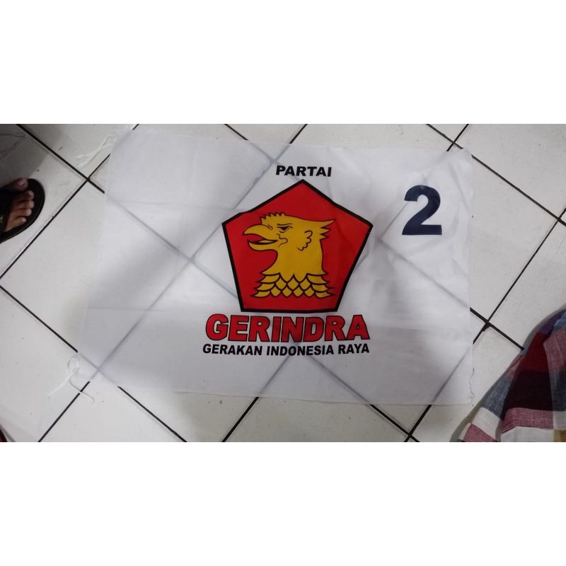 Jual Bendera Partai Gerindra Ukuran 60 X 90 Cm Isi 100pcs Shopee