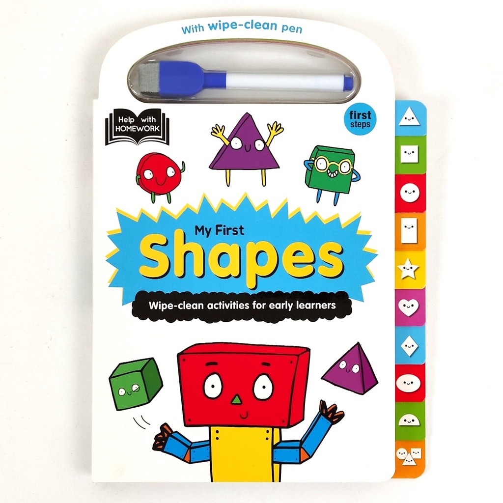 Jual (free gift) ORIGINAL Help With Homework Wipe Clean My First Shapes Leon Books Shopee