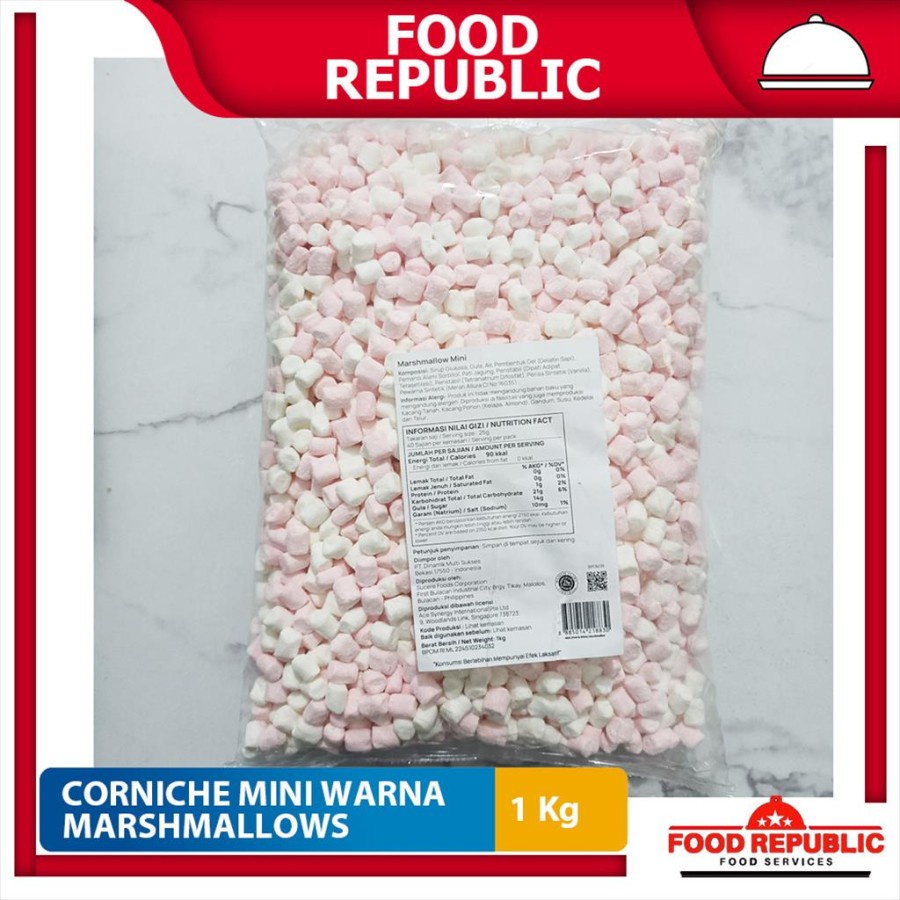 Jual Corniche Marshmallow Mini 1 Kg Marshmallows Warna Pink Putih Halal Shopee Indonesia