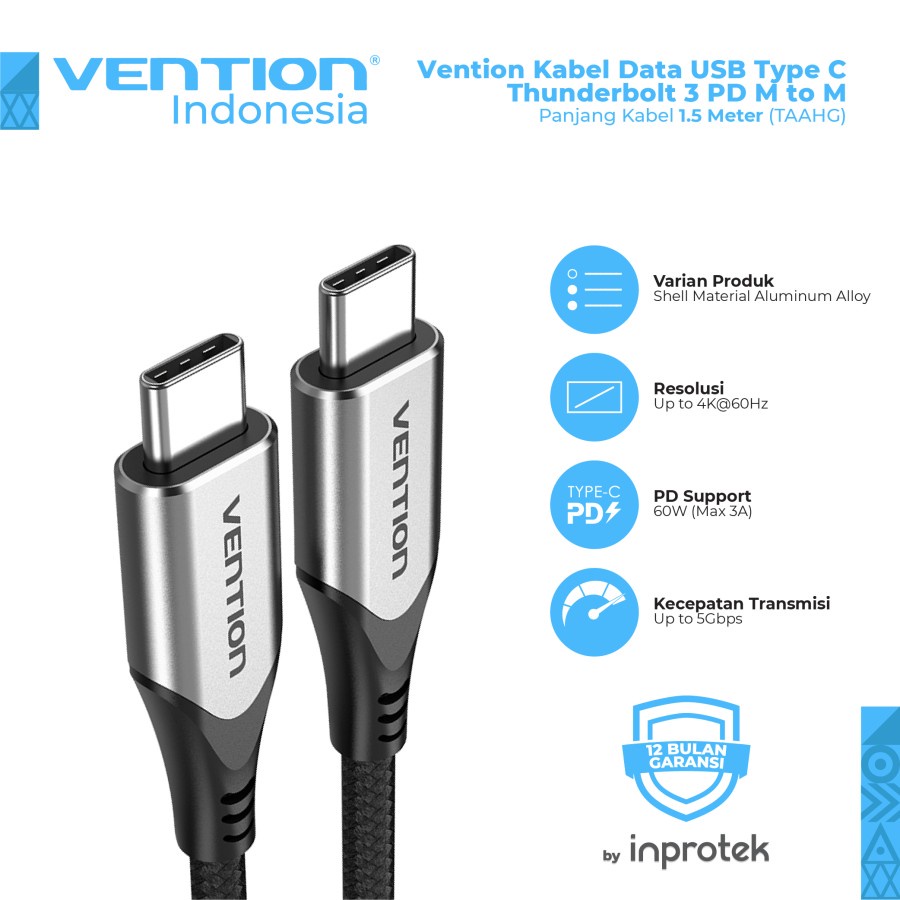 Jual Vention Kabel Data Usb Type C Thunderbolt Pd Power Delivery M To