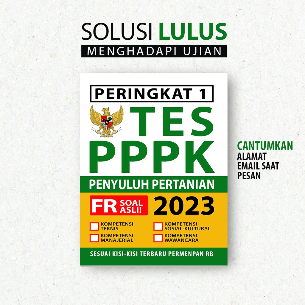 Jual PPPK PENYULUH PERTANIAN 2023 - BUKU PPPK TEKNIS PENYULUH PERTANIAN ...