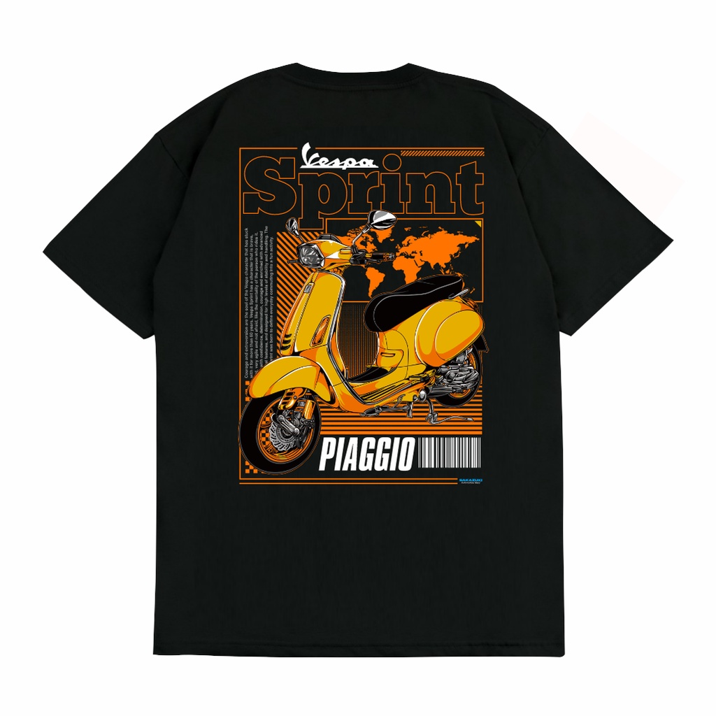 Jual SAKAZUKI Kaos Baju T Shirt Distro Unisex Gambar Motor VESPA SPRINT ...