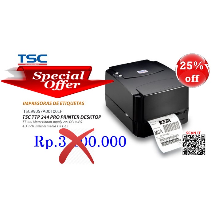 Jual PRINTER BARCODE TSC TTP244 PRO | Shopee Indonesia