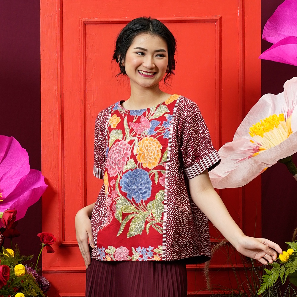 Jual NONA RARA - Libra Encim CNY T1939, Baju Batik Kasual Modern ...