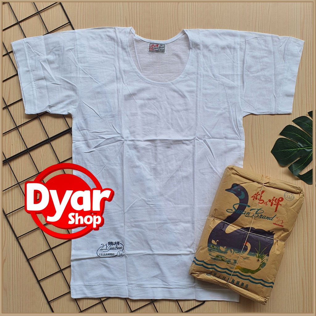 Jual Kaos Oblong Putih Polos Pakaian Dalam Oblong Swan Brand Cap Angsa Katun Dyarshop