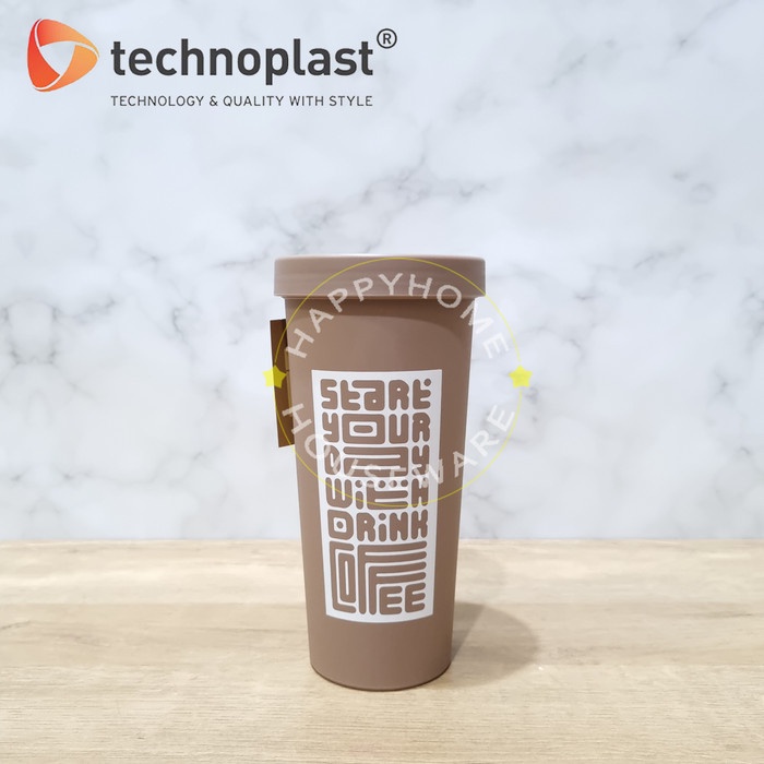 Jual TECHNOPLAST Monochrome Tumbler Flat | Botol Minum Tutup Plat 851ml ...