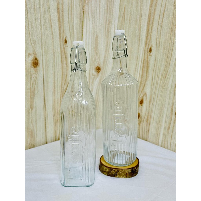 Jual Botol Koken Kaca 1000ml Bening Tempat air Minum Biji Kopi penutup ...