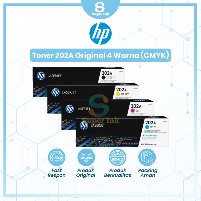 Jual Toner Printer HP Laserjet 202A Original 4 Varian Warna (CMYK ...