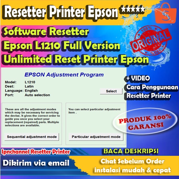 Jual Software Resetter Epson L1210 Full Version Unlimited Reset Printer Epson Shopee Indonesia 4137