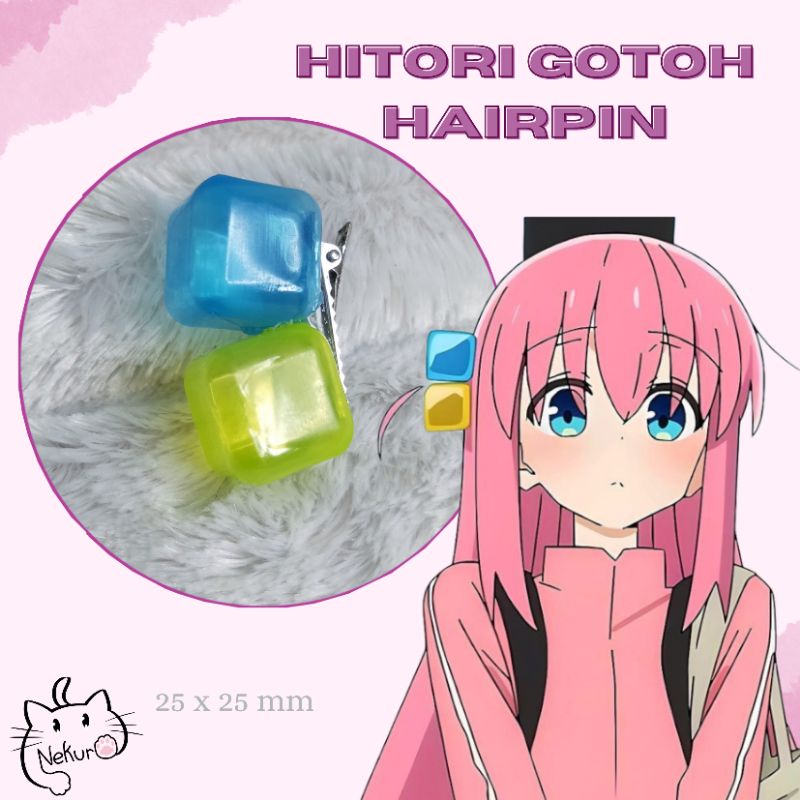 Bocchi the Rock! Hitori Gotoh Square Hairpin Blue and Yellow Hair Cosplay  Props