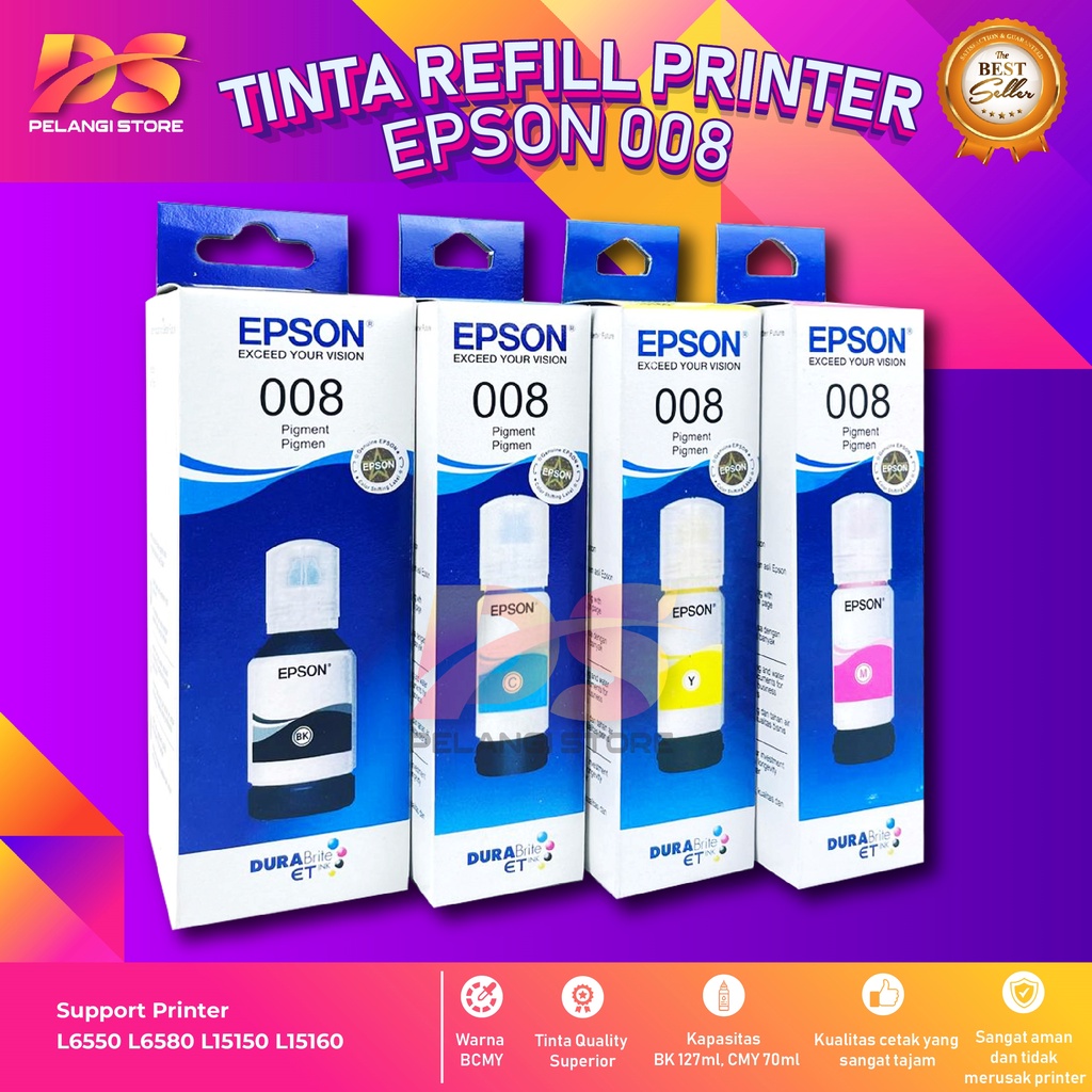 Jual 1 Set 4 Pcs Tinta Epson 008 Tinta Printer L6550 L6580 L15150 L15160 Shopee Indonesia 2869