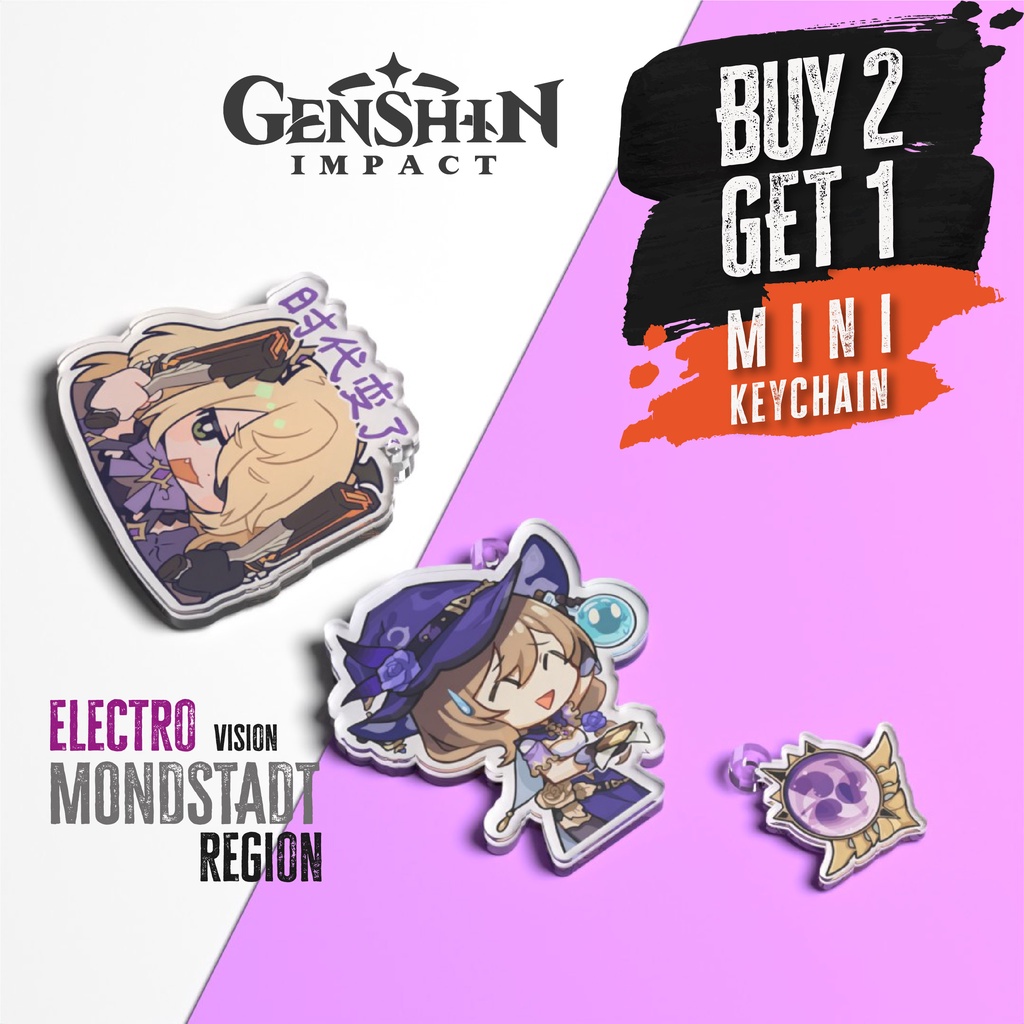 Jual BURJOIS Keychain Genshin Impact Chara Electro | MONDSTADT | Lisa ...