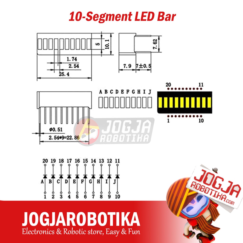 Jual 10-Segment Red LED Bar | Shopee Indonesia