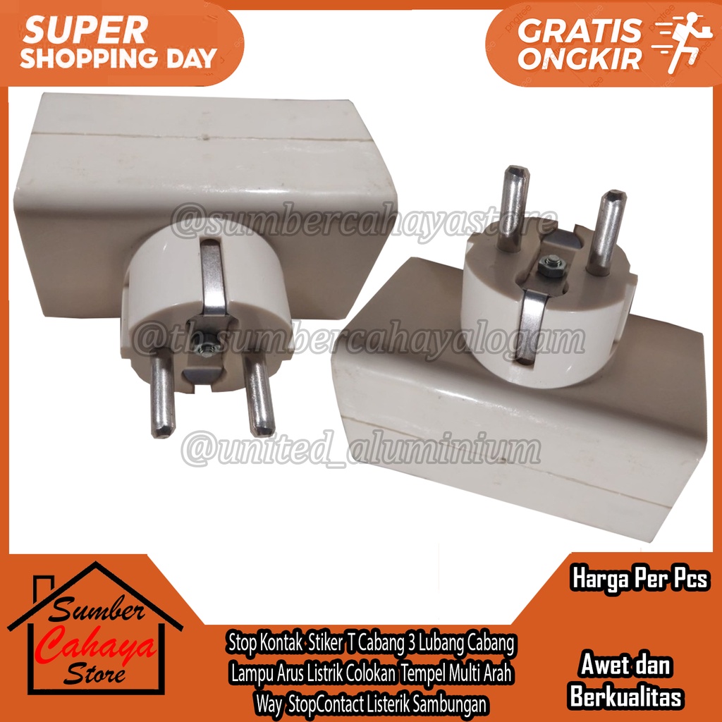 Jual Stop Kontak Steker T Cabang 3 Lubang Camry Lampu Arus Listrik ...