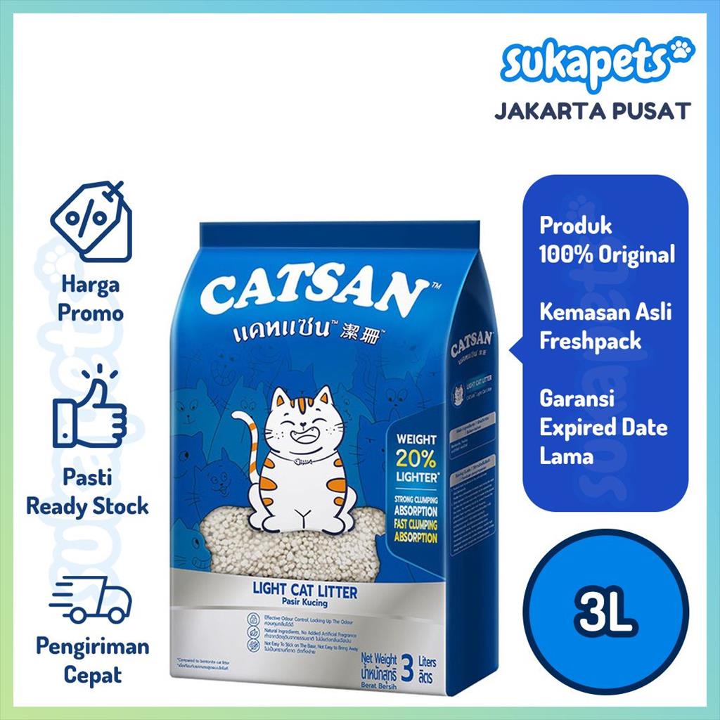 Jual Catsan Light Cat Litter Pasir Kucing Clumping Gumpal 3L Shopee