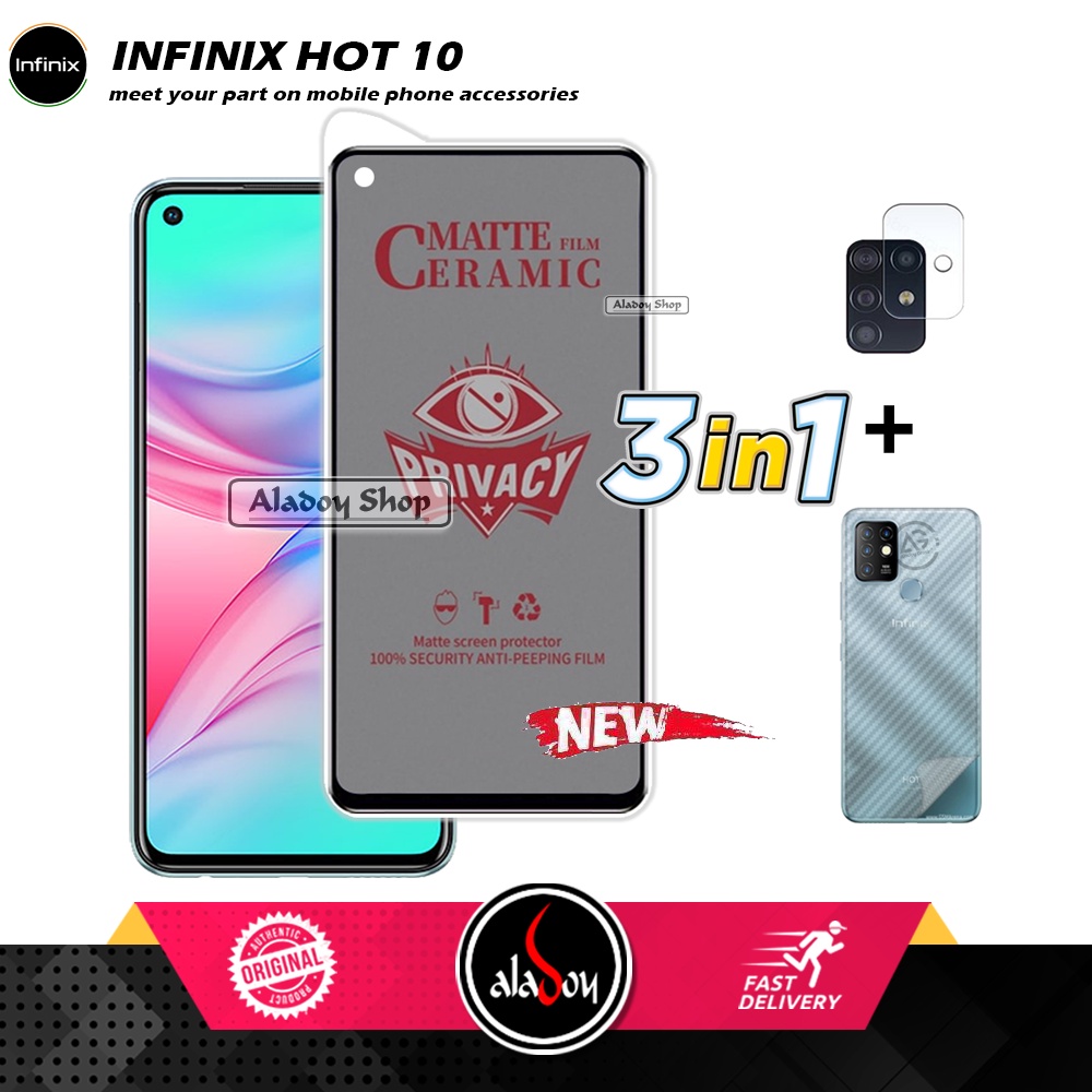 Jual Tempered Glass Anti SPY Infinix Hot 10 Anti Gores Privacy ...