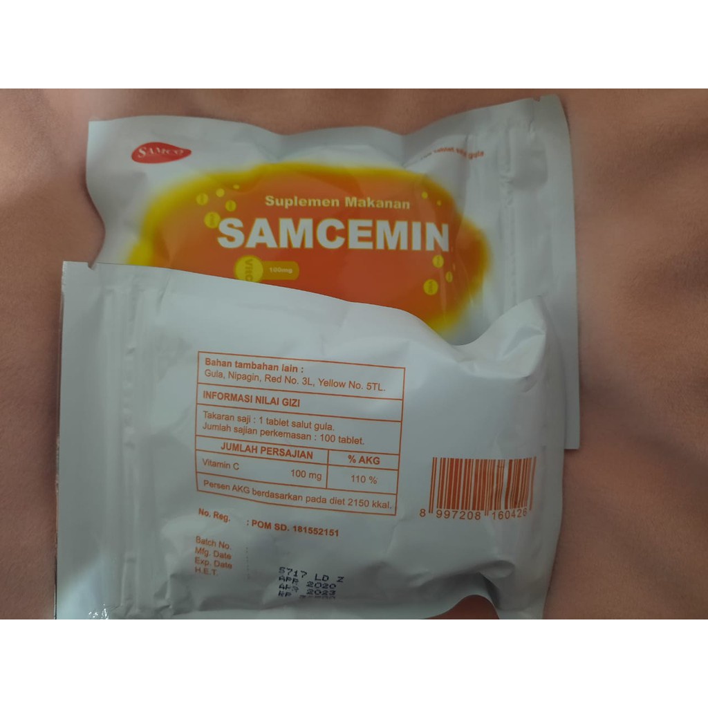 Jual banda aceh 1 sachet/sak zak SAMCEMIN DRAGEE ISI 100 VITAMIN C 100 ...