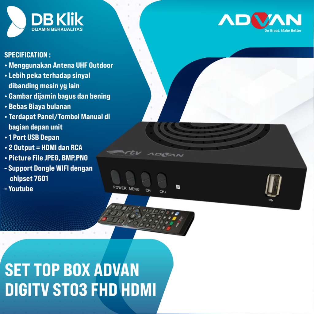 Jual Set Top Box ADVAN DIGITV ST03 FHD HDMI Set Top Box Advan ST03