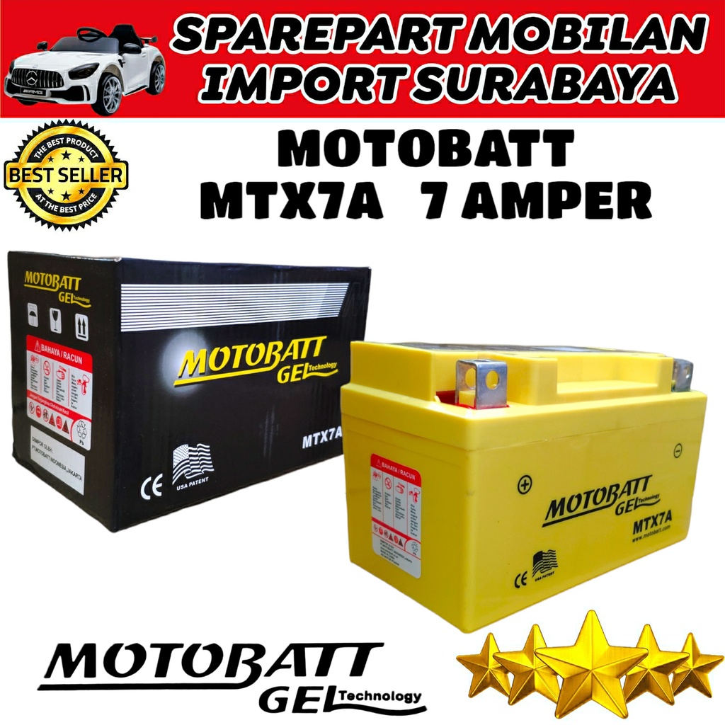 Jual ORIGINAL MOTOBATT MTX7A AKI KERING MAINTENANCE FREE BERGARANSI 12V