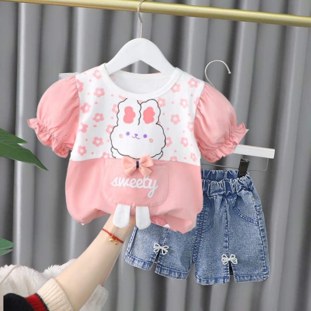 Jual PROMO 6.6 heybaby SET PUFFY WHITE RABBIT 12281 EBV Bayi Baju ...