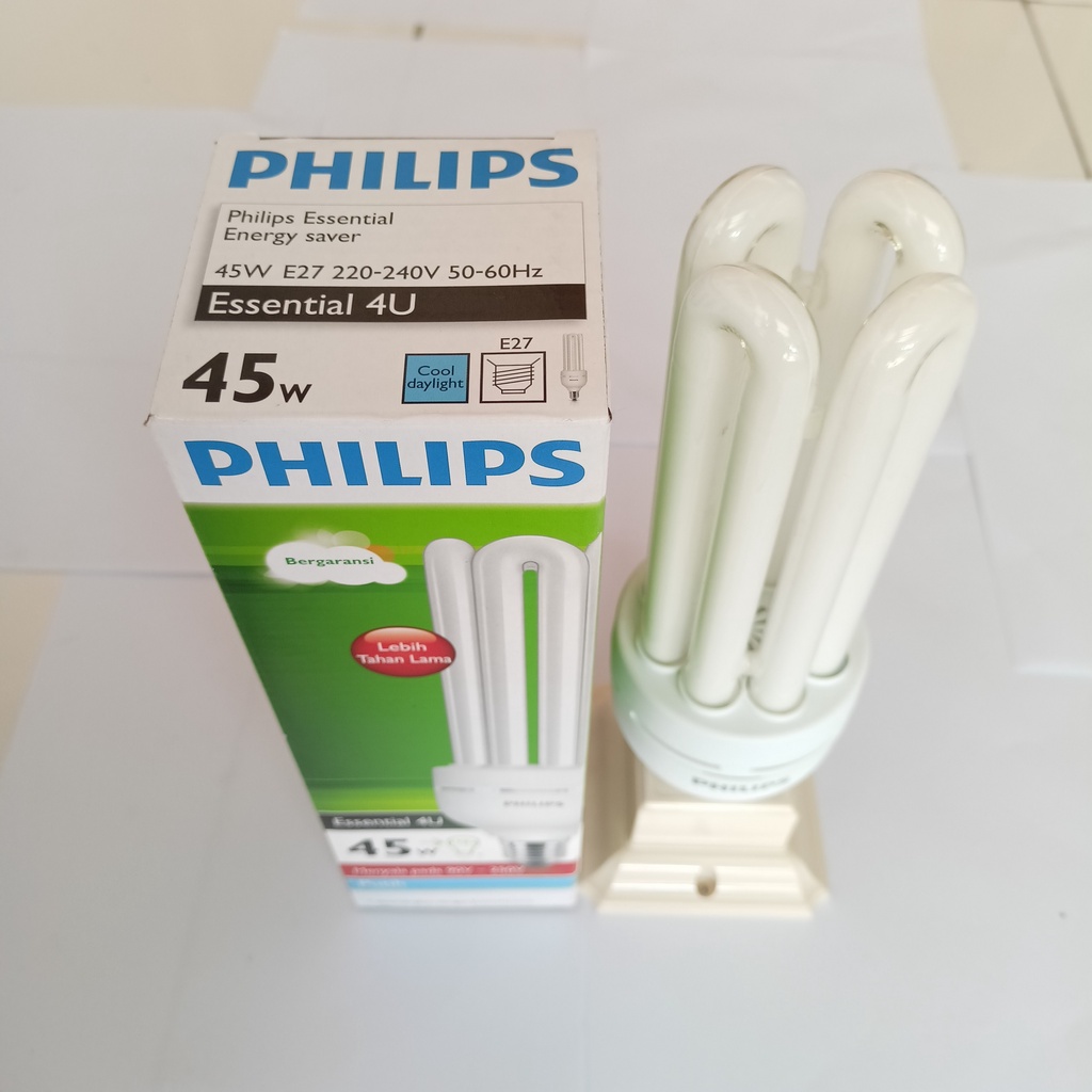 Jual PHILIPS LHE Essential Bohlam Jari 45 Watt Cahaya Putih | Bola ...