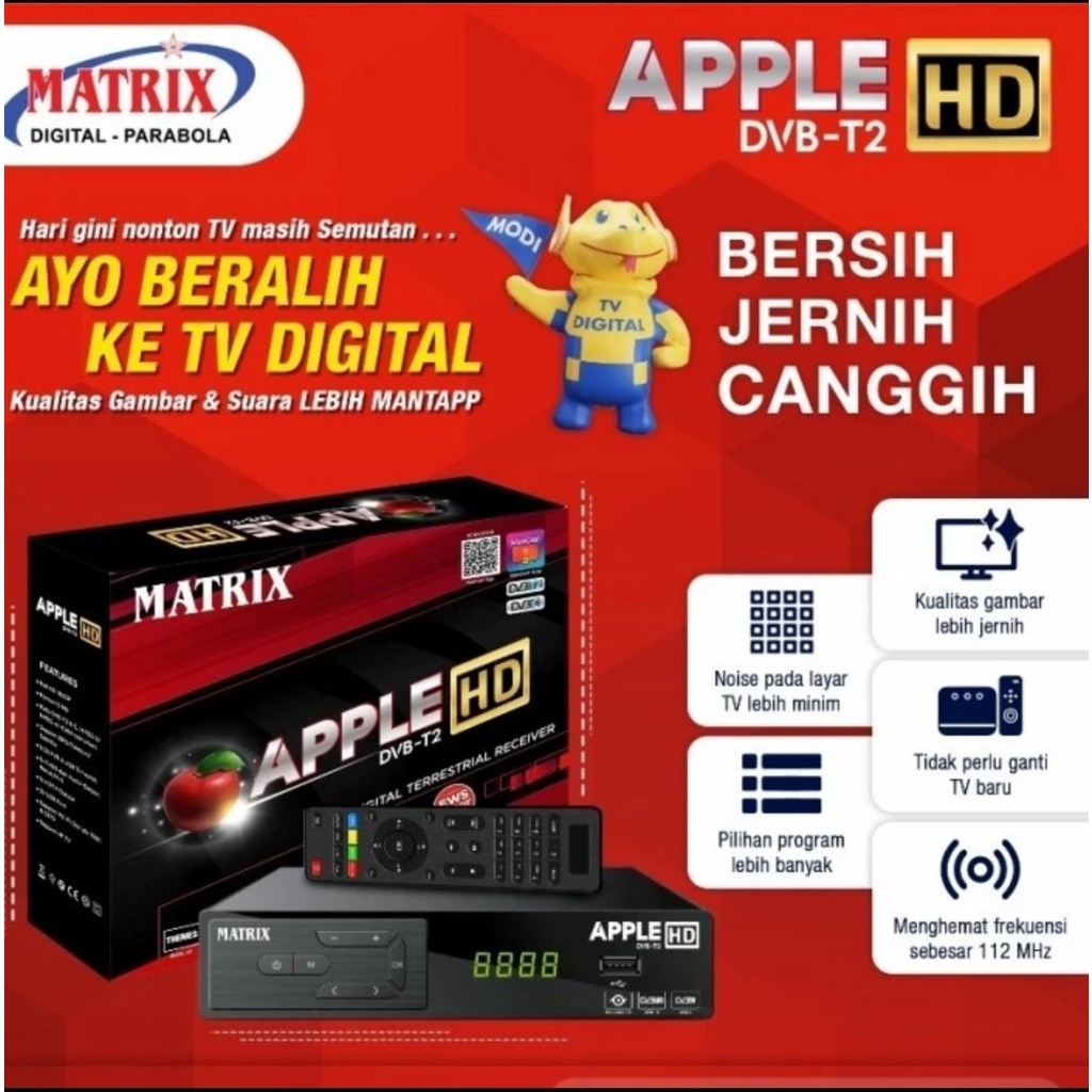 Jual SET TOP BOX MATRIX APPLE DIGITAL DVB T2 WIFI STB Antena SUPER HD ...