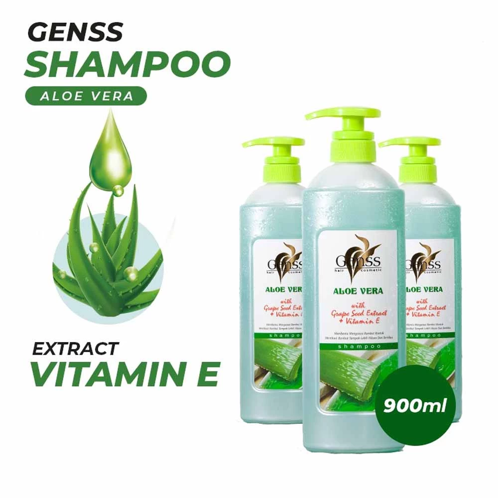 Genss Shampoo Aloe Vera With Grape Seed Extract + Vit E Shampo Pemanjang Rambut | AutoStock