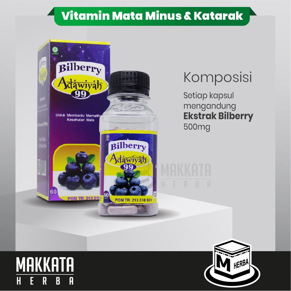Jual Vitamin Mata Kapsul Bilberry Adawiyah 99 Untuk Dewasa Rabun Minus