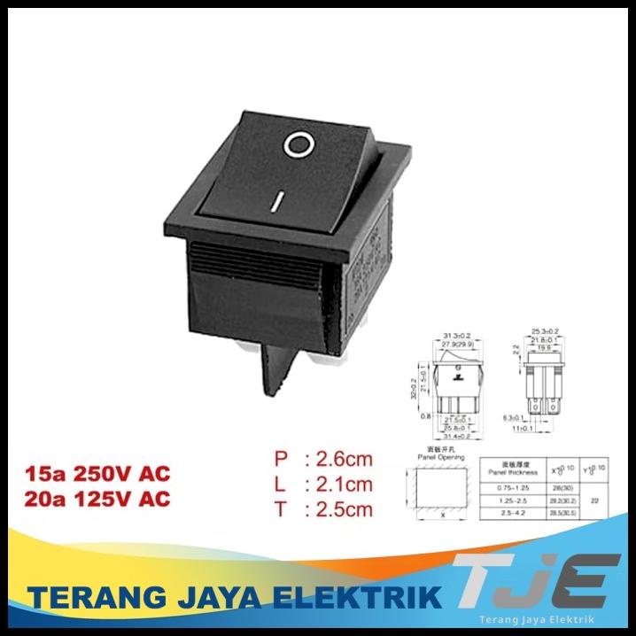 Jual Switch On Off Kaki 4 / Saklar On Off 4 Pin Kotak B 16A - Hitam ...