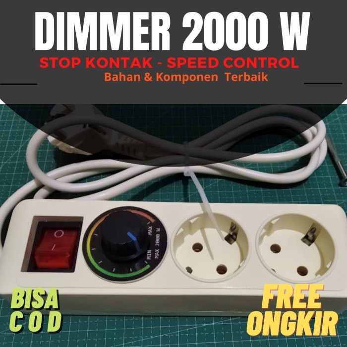 Jual Dimer 2000 - Dimmer Pengatur Kecepatan Rpm Gerinda - Kabel 1,5 ...