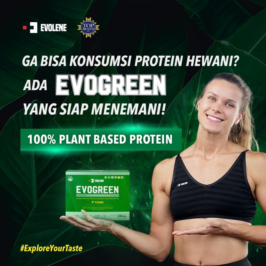 Jual Evolene Evogreen 1 Box 12 Sachet Vegan Protein Plant Based Protein ...