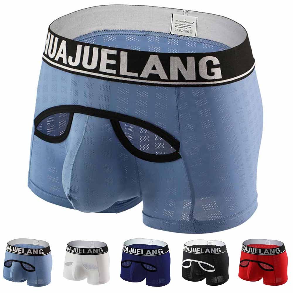 Jual Men Hollow Breathamens Low Rise Sheer See Boxer Shorts Men S Sexy Underwear Nylon Boxers