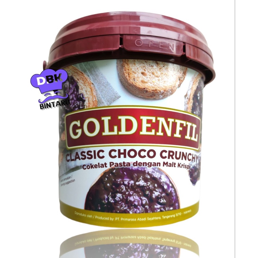 Jual GOLDENFILL DARK chococrunchy 1kg selai coklat hitam dengan malt