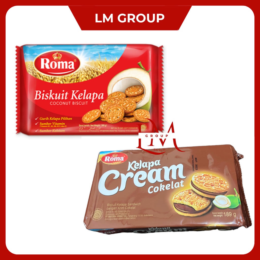 Jual Roma Kelapa Biskuit Kelapa Durian Cream Cokelat 189gr Besar