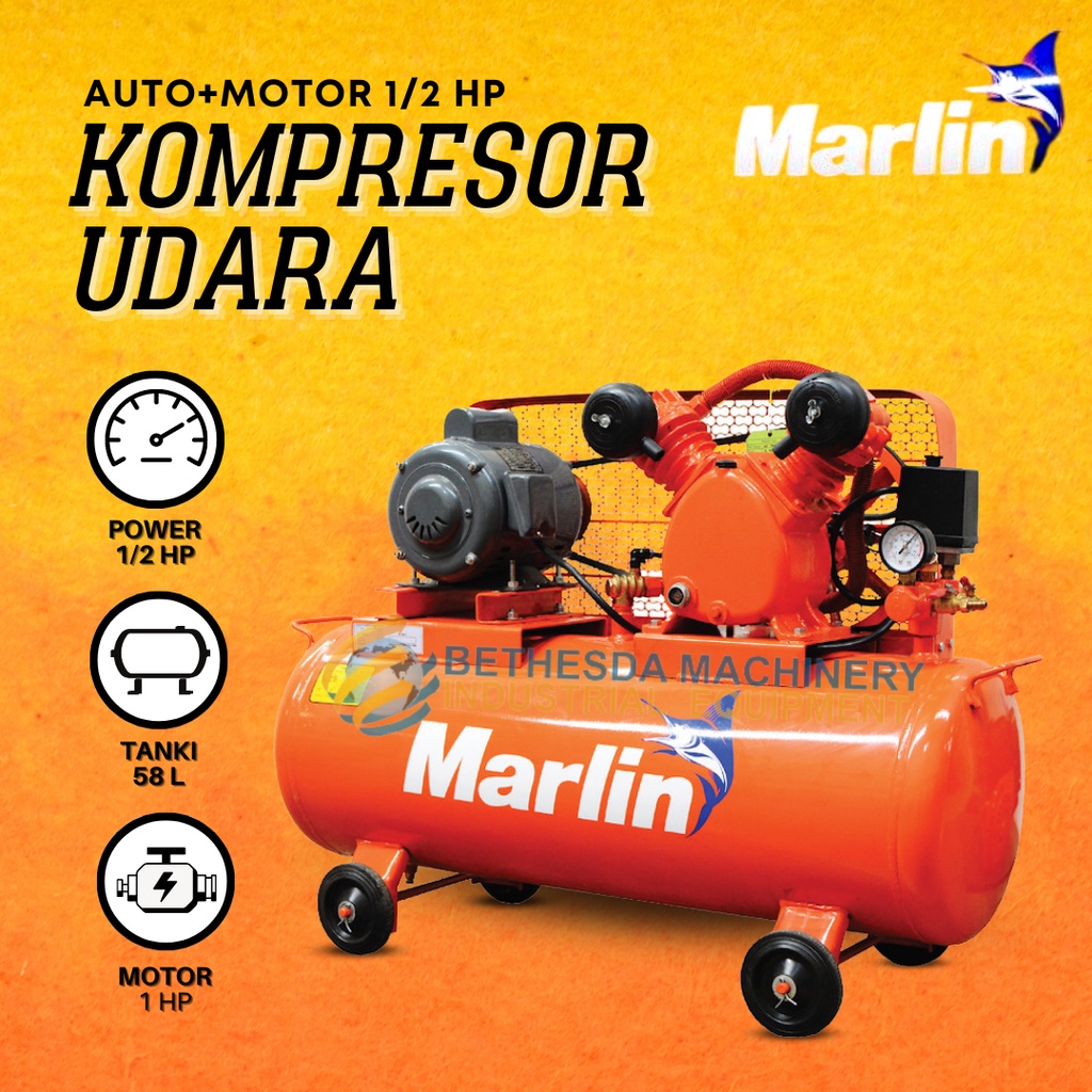Jual Compressor Shark 1/2 HP Kompresor Angin 1 per 2 HP motor listrik ...