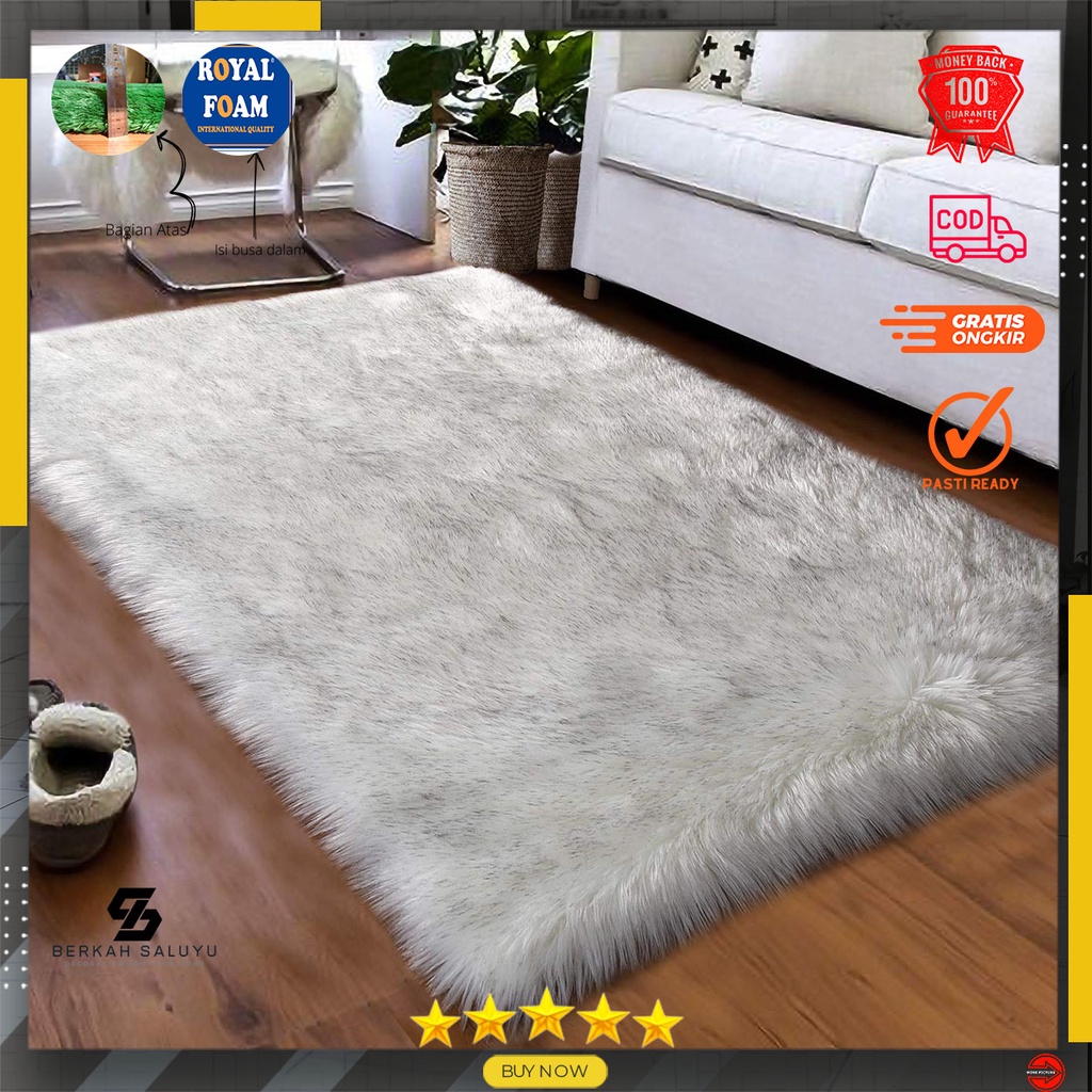 Jual Karpet Bulu Rasfur empuk 200x150x4.5cm busa non anti slip SPB ...
