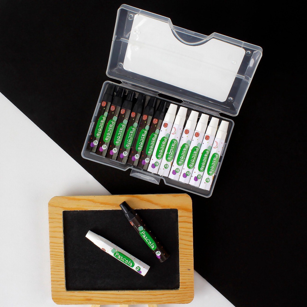 Standard - Pascola Oil Pastel Black & White 12  / Set ( Crayon / Pewarna / Coloring ) (3)