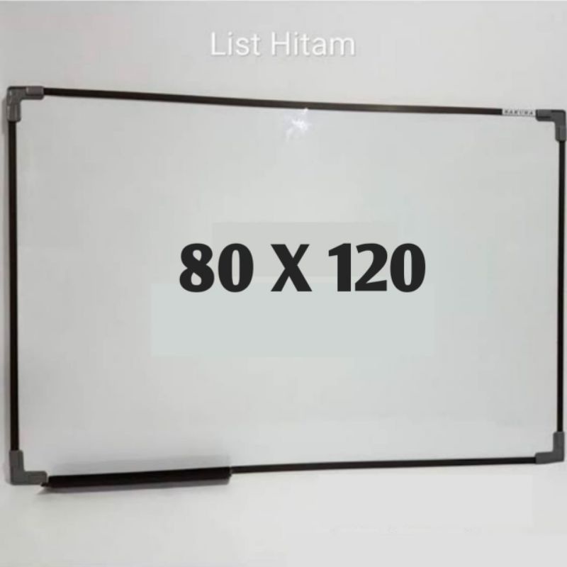 Jual Papan Tulis Whiteboard Whiteboard Gantung Ukuran 80x120 List Hitam