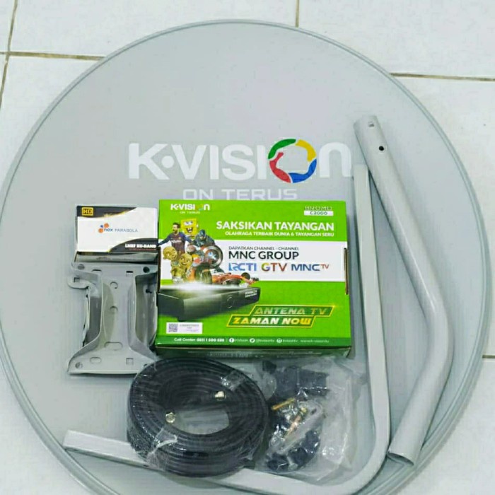 Jual Ready oke] PAKET LENGKAP PARABOLA KVISION 60CM+RECEIVER KVISION