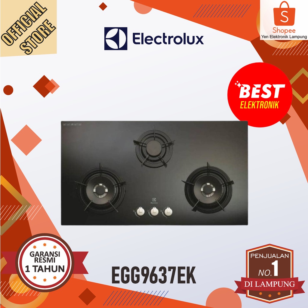 Jual Kompor Gas Tanam ELECTROLUX EGG 9637 EK 3 Tungku Garansi Resmi