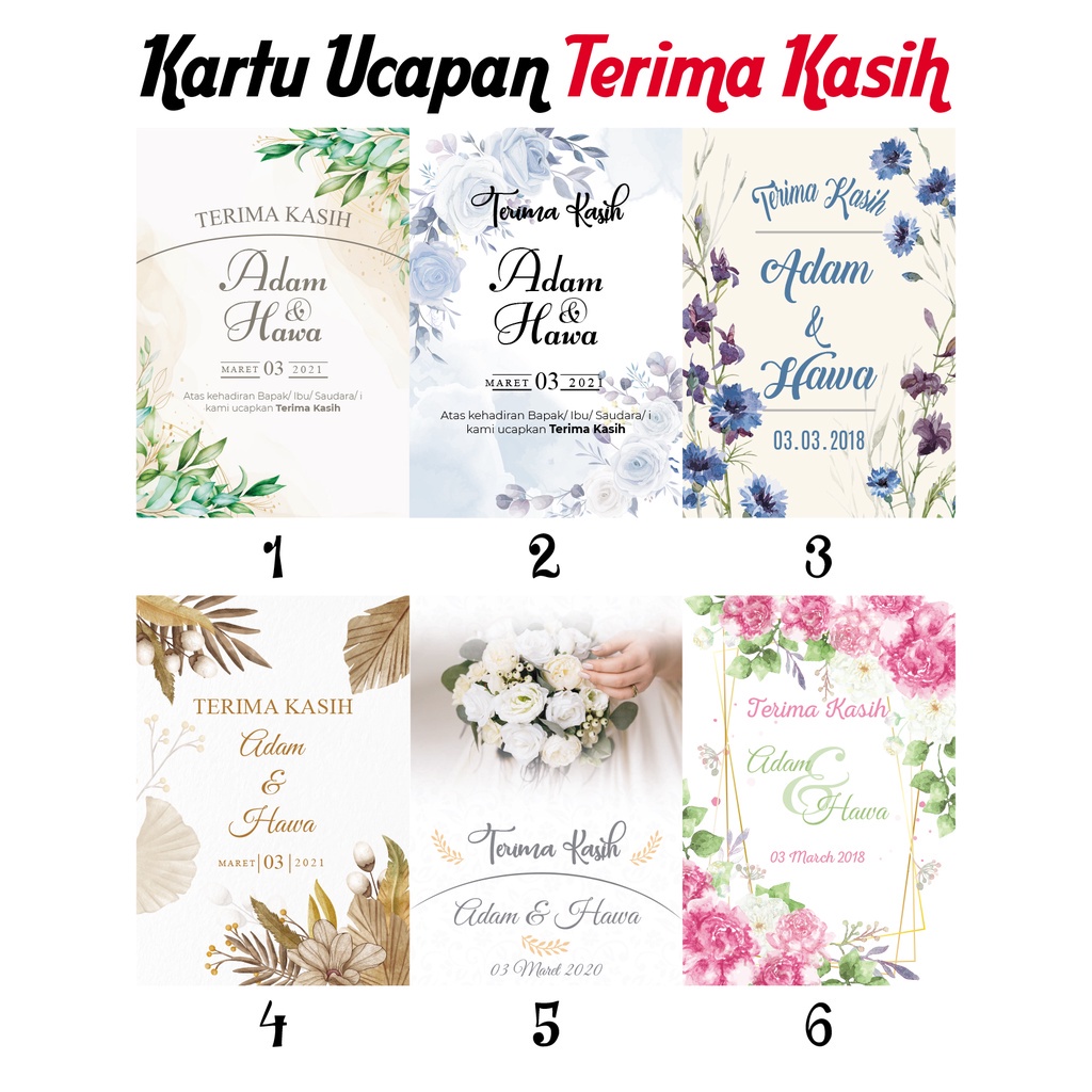 Jual Kartu Stiker Ucapan Terima Kasih Terimakasih Souvenir Pernikahan