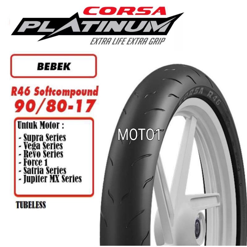 Jual Ban Corsa R46 90/80-17 Racing Compound Tubeless - Produksi 24 ...