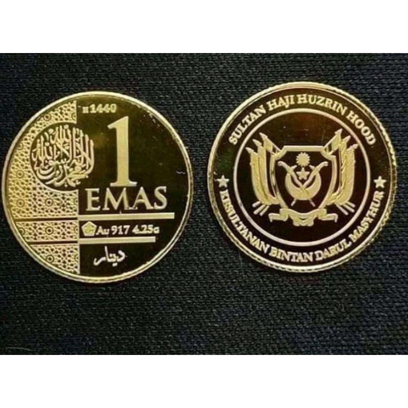 Jual 1 dinar wakala kesultanan bintan. berat 4,25 gram kadar 22k , not(02)
