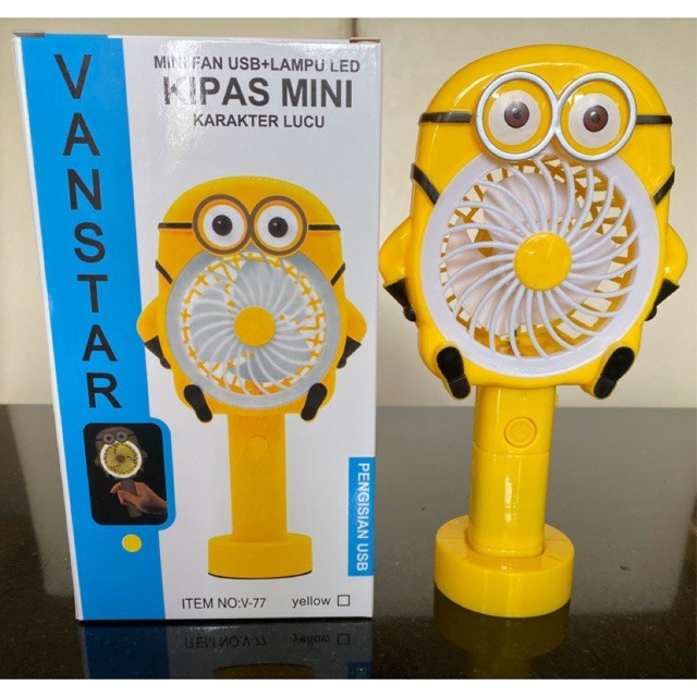 Jual Kipas mini led tangan usb portable charger / mini fan LED light ...