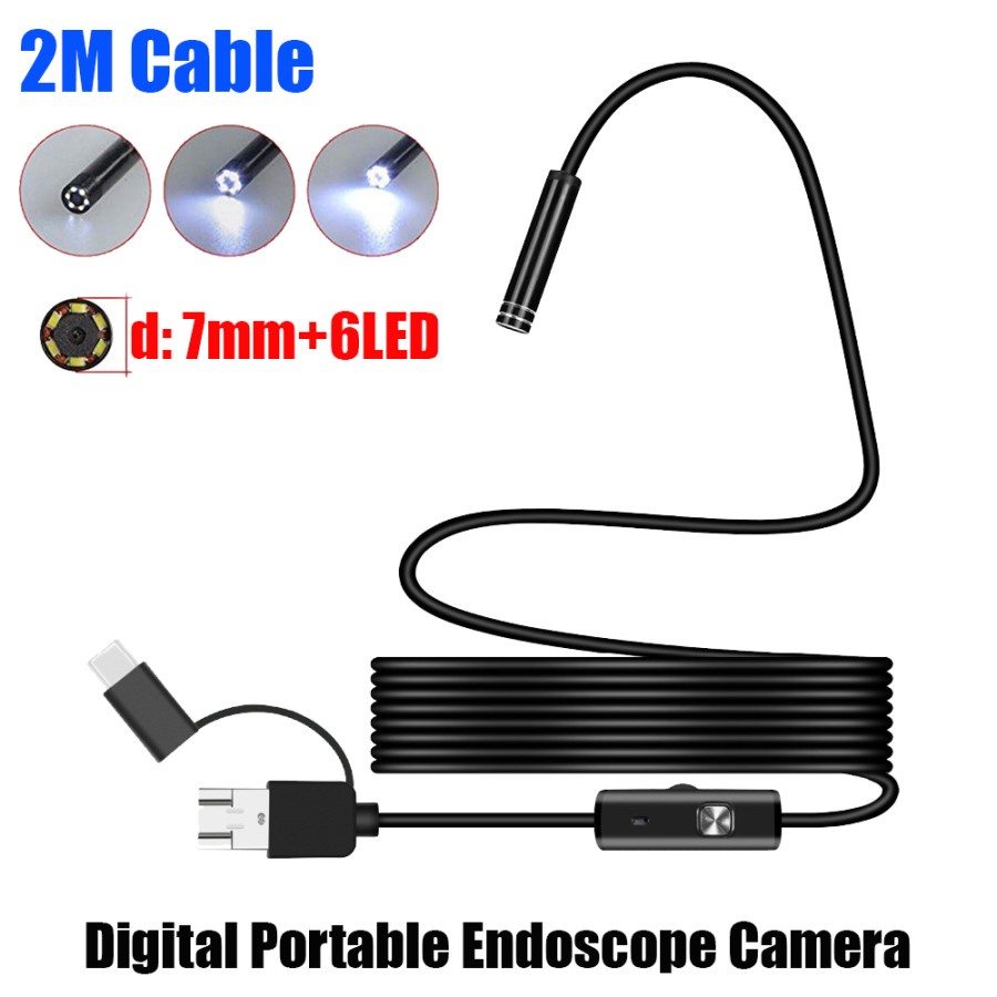 Jual ENDOSCOPE CAMERA ANDROID USB TYPE C 7MM FLEXBLE CORD 2M Shopee