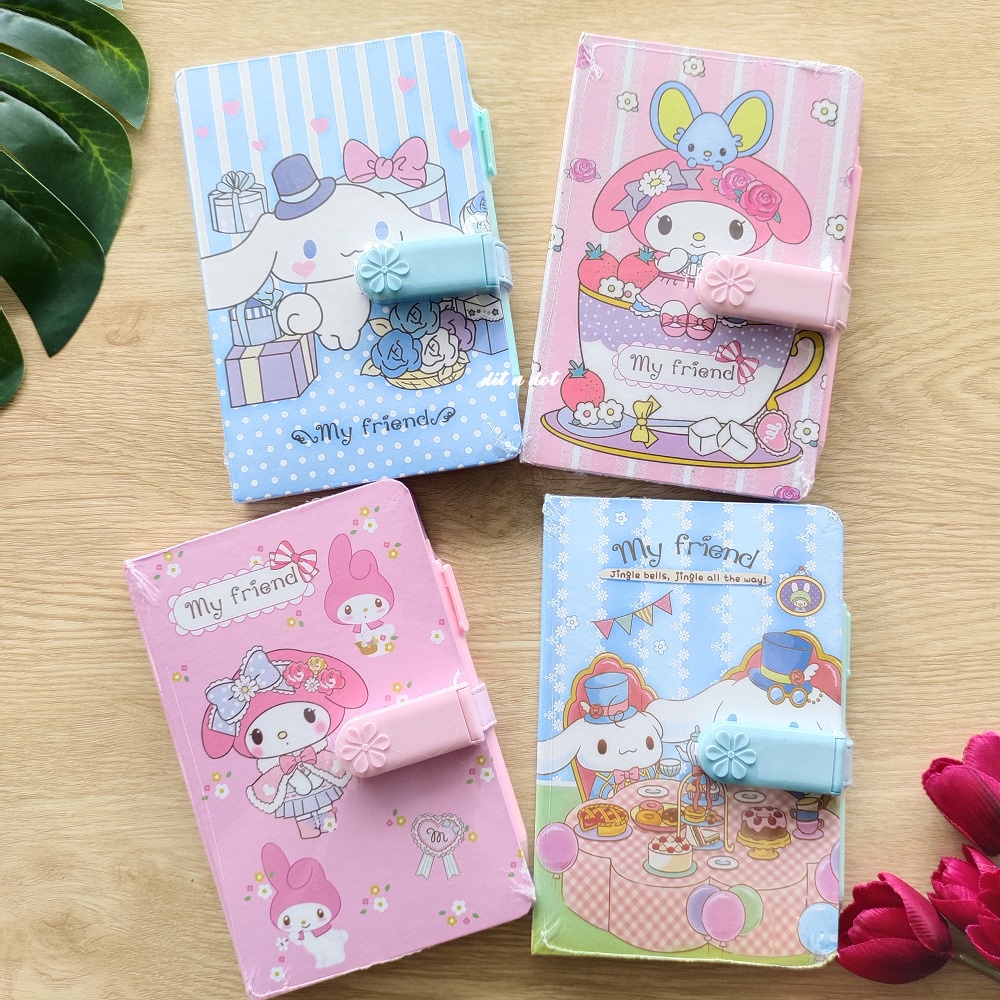 Jual Buku Diary Karakter Sanrio Aesthetic Dairy Kunci Kode Note Book Jurnal Dairy Lucu Unik Buku