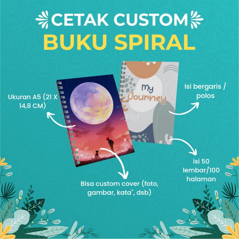 Jual Notebook Aesthetic~ custom buku Spiral, buku diary catatan ...