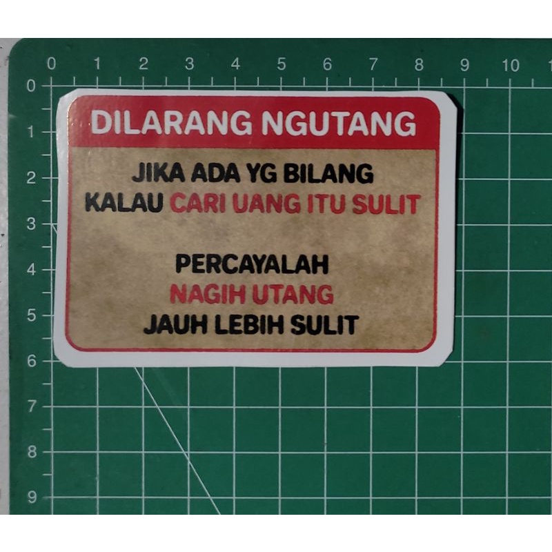 Jual Sticker Decal Plesetan Dilarang Ngutang Shopee Indonesia